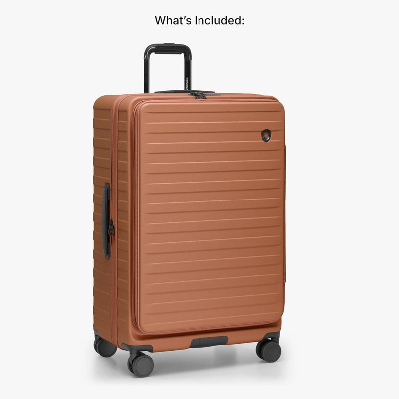 Traveler's Choice Novia Top Opening Expandable Polycarbonate Luggage with Spinner Wheels, Autumn Leaves, 30 - Inch Large