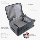 Traveler's Choice Novia Top Opening Expandable Polycarbonate Luggage with Spinner Wheels, Slate Blue, 30 - Inch Large