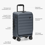 Traveler's Choice Novia Top Opening Expandable Polycarbonate Luggage with Spinner Wheels, Slate Blue, 30 - Inch Large