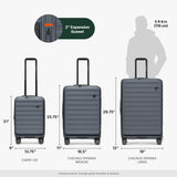 Traveler's Choice Novia Top Opening Expandable Polycarbonate Luggage with Spinner Wheels, Slate Blue, 30 - Inch Large