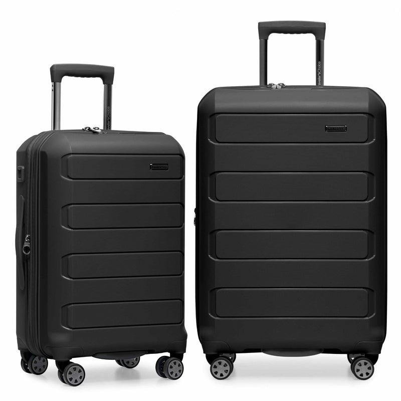 Traveler's Choice Pagosa Hardshell Expandable Luggage with Spinner Wheels, Black, 2 - Piece Set (22/26)