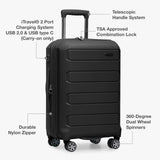 Traveler's Choice Pagosa Hardshell Expandable Luggage with Spinner Wheels, Black, 2 - Piece Set (22/26)