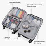 Traveler's Choice Pagosa Hardshell Expandable Luggage with Spinner Wheels, Gray, 22 - Inch Carry - on