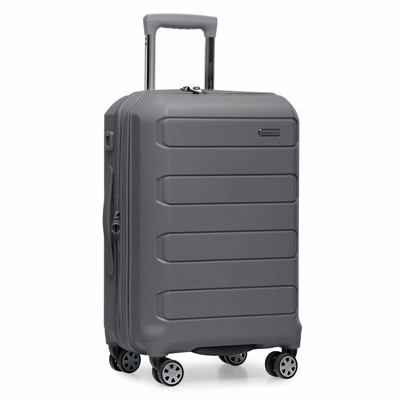 Traveler's Choice Pagosa Hardshell Expandable Luggage with Spinner Wheels, Gray, 22 - Inch Carry - on