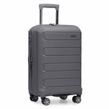 Traveler's Choice Pagosa Hardshell Expandable Luggage with Spinner Wheels, Gray, 22-Inch Carry-on