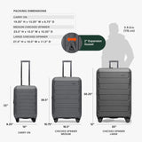 Traveler's Choice Pagosa Hardshell Expandable Luggage with Spinner Wheels, Gray, 3 - Piece Set (22/26/30)