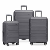 Traveler's Choice Pagosa Hardshell Expandable Luggage with Spinner Wheels, Gray, 3 - Piece Set (22/26/30)