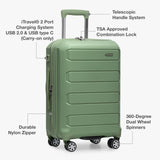 Traveler's Choice Pagosa Hardshell Expandable Luggage with Spinner Wheels, Green, 3 - Piece Set (22/26/30)