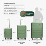 Traveler's Choice Pagosa Hardshell Expandable Luggage with Spinner Wheels, Green, 3 - Piece Set (22/26/30)