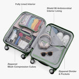 Traveler's Choice Pagosa Hardshell Expandable Luggage with Spinner Wheels, Green, 3 - Piece Set (22/26/30)