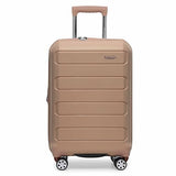 Traveler's Choice Pagosa Hardshell Expandable Luggage with Spinner Wheels, Latte Beige, 22 - Inch Carry - on