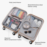 Traveler's Choice Pagosa Hardshell Expandable Luggage with Spinner Wheels, Latte Beige, 22 - Inch Carry - on