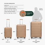 Traveler's Choice Pagosa Hardshell Expandable Luggage with Spinner Wheels, Latte Beige, 22 - Inch Carry - on