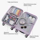Traveler's Choice Pagosa Hardshell Expandable Luggage with Spinner Wheels, Lavender, 3 - Piece Set (22/26/30)