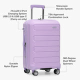 Traveler's Choice Pagosa Hardshell Expandable Luggage with Spinner Wheels, Lavender, 3 - Piece Set (22/26/30)