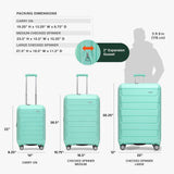 Traveler's Choice Pagosa Hardshell Expandable Luggage with Spinner Wheels, Mint, 26 - Inch Medium