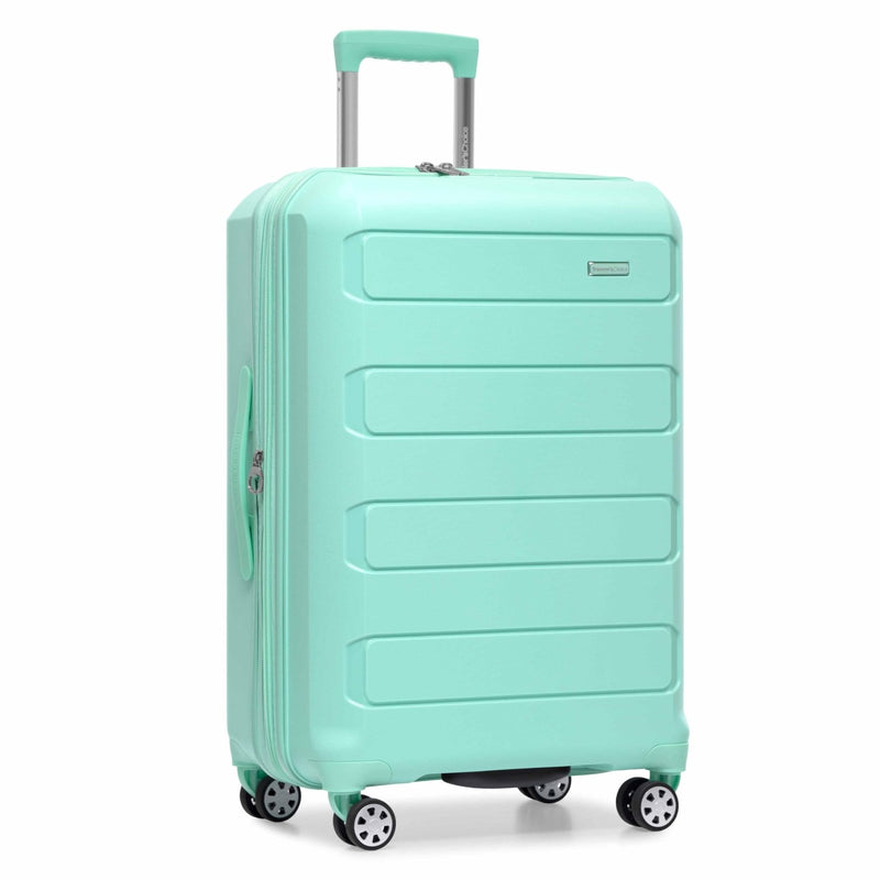 Traveler's Choice Pagosa Hardshell Expandable Luggage with Spinner Wheels, Mint, 26 - Inch Medium
