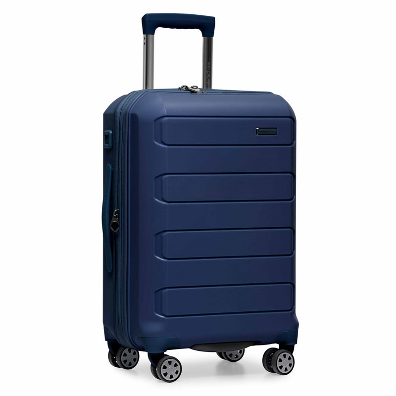 Traveler's Choice Pagosa Hardshell Expandable Luggage with Spinner Wheels, Navy, 22 - Inch Carry - on