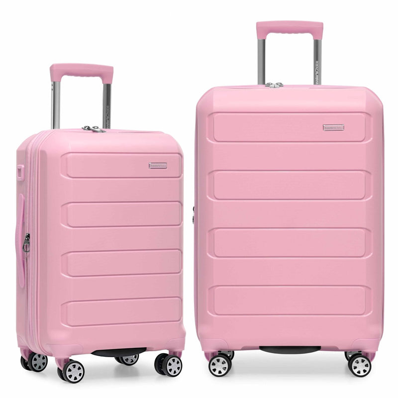 Traveler's Choice Pagosa Hardshell Expandable Luggage with Spinner Wheels, Pink, 2 - Piece Set (22/26)