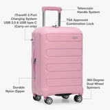 Traveler's Choice Pagosa Hardshell Expandable Luggage with Spinner Wheels, Pink, 2 - Piece Set (22/26)