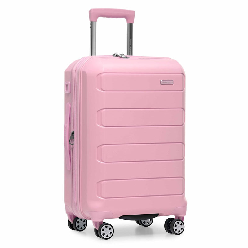 Traveler's Choice Pagosa Hardshell Expandable Luggage with Spinner Wheels, Pink, 22 - Inch Carry - on