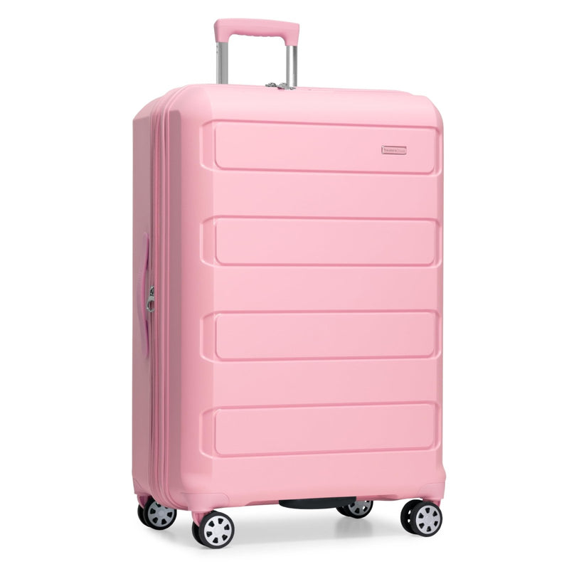 Traveler's Choice Pagosa Hardshell Expandable Luggage with Spinner Wheels, Pink, 26 - Inch Medium