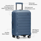 Traveler's Choice Pagosa Hardshell Expandable Luggage with Spinner Wheels, Slate Blue, 2 - Piece Set (22/26)