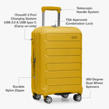 Traveler's Choice Pagosa Hardshell Expandable Luggage with Spinner Wheels, Yellow, 26 - Inch Medium