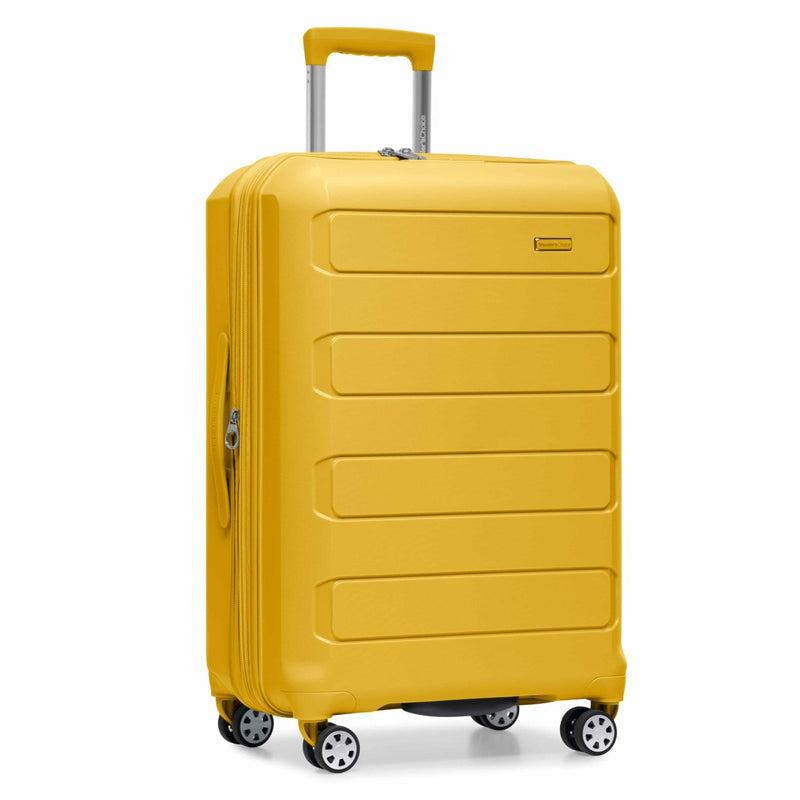 Traveler's Choice Pagosa Hardshell Expandable Luggage with Spinner Wheels, Yellow, 26 - Inch Medium