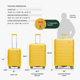 Traveler's Choice Pagosa Hardshell Expandable Luggage with Spinner Wheels, Yellow, 26 - Inch Medium