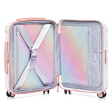 Traveler's Choice Phenom Hardside Spinner Luggage Set, TSA Lock, White/Pink, 3 - Piece Set (21/25/29)