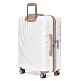 Traveler's Choice Phenom Hardside Spinner Luggage Set, TSA Lock, White/Pink, 3 - Piece Set (21/25/29)