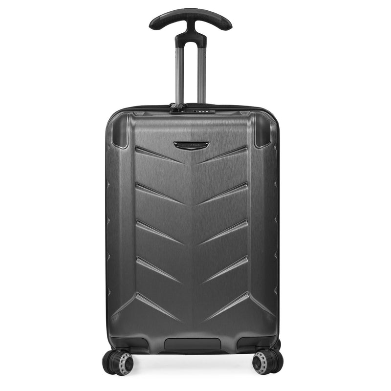 Traveler's Choice Silverwood II 21" 100% Polycarbonate Expandable Carry - On Spinner Luggage with USB Port, Gray