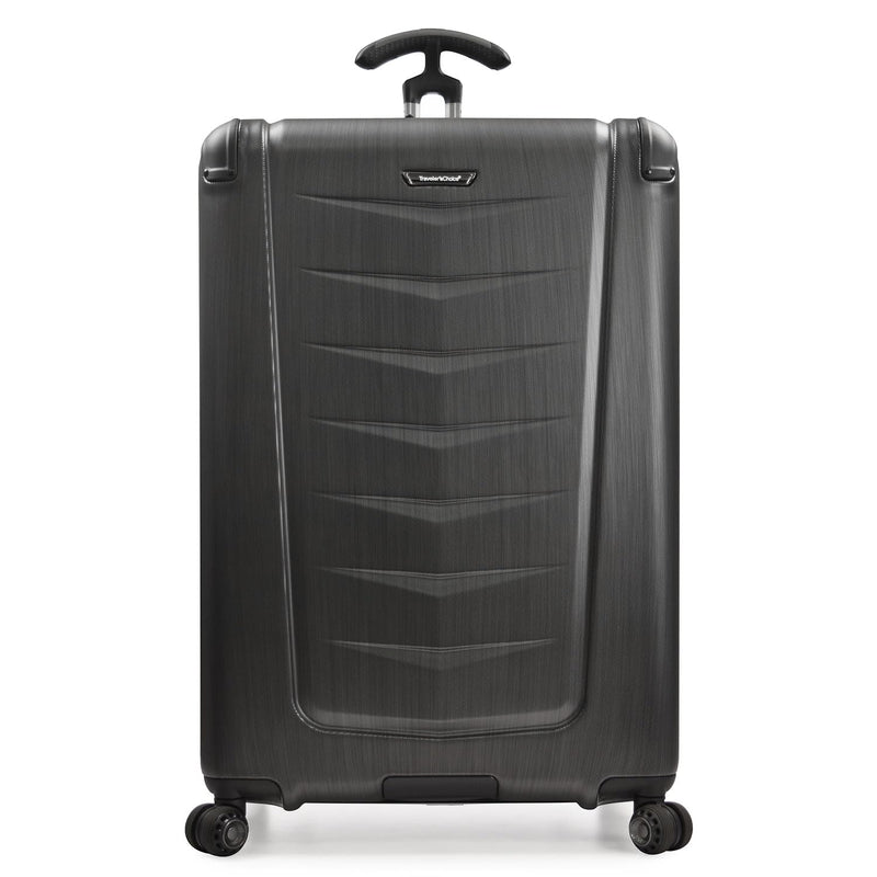 Traveler's Choice Silverwood Polycarbonate Hardside Expandable Spinner Luggage, Brushed Metal, Checked-Large 30-Inch | Backpacks4Less
