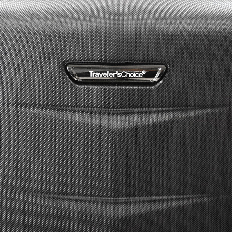 Traveler's Choice Silverwood Polycarbonate Hardside Expandable Spinner Luggage, Brushed Metal, Checked - Medium 26 - Inch