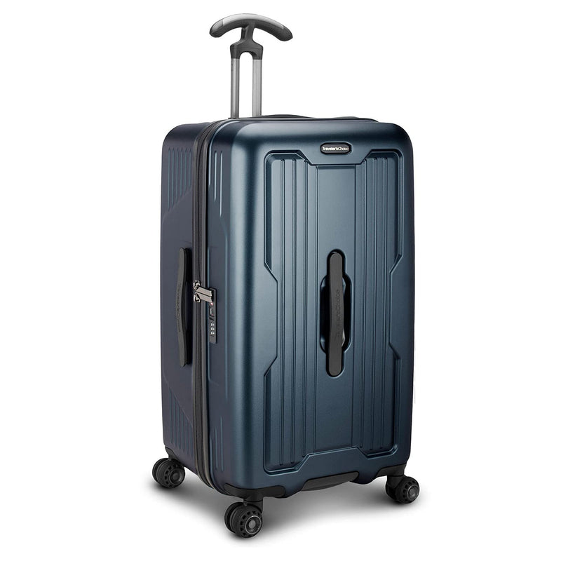 Traveler's Choice Ultimax II Polycarbonate Hardside Luggage with Spinner Wheels, Matte Navy, 28 - Inch Medium Trunk