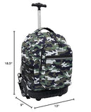 Travelers Club 18" Rolling Backpack with Shoulder Straps, Camo