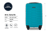 Travelers Club 22 - Inch Gilroy Rolling Hardside Carry - On Luggage, Teal Blue