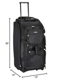 Travelers Club 30" Xpedition Rolling Duffel Bag, Black