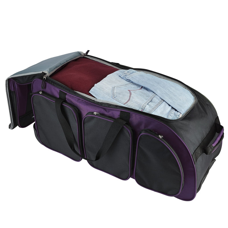 Travelers Club 30" Xpedition Upright Rolling Travel Duffel Bag, Purple