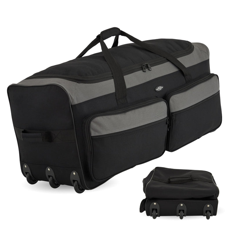 Travelers Club 36" Asgard 3 - Wheel Rolling Duffel Bag, Black