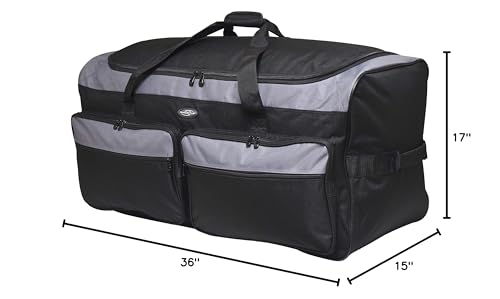 Travelers Club 36" Asgard 3 - Wheel Rolling Duffel Bag, Black