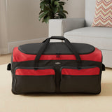 Travelers Club 36" Asgard 3 - Wheel Rolling Duffel Bag ,Black and Red