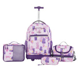 Travelers Club 4 Piece Rolling Backpack Set With Accessories, Water