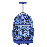 Travelers Club 4 Piece Rolling Backpack Set With Accessories,Blue Pixel