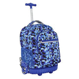 Travelers Club 4 Piece Rolling Backpack Set With Accessories,Blue Pixel