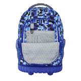 Travelers Club 4 Piece Rolling Backpack Set With Accessories,Blue Pixel