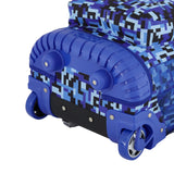 Travelers Club 4 Piece Rolling Backpack Set With Accessories,Blue Pixel