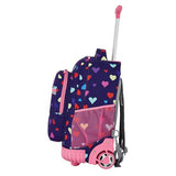 Travelers Club 4 Piece Rolling Backpack Set With Accessories,Heart