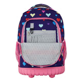 Travelers Club 4 Piece Rolling Backpack Set With Accessories,Heart